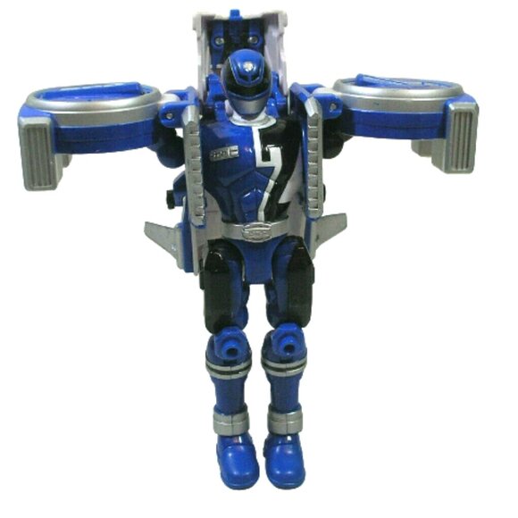 POWER RANGERS SPD Blue Plane & Green Runner Transformers - Picture 9 of 11